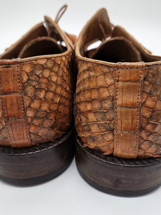 Genuine Hornback Alligator & Lizard Oxford Brown Dress Shoe Sz 8 Slick Exotica main image 10